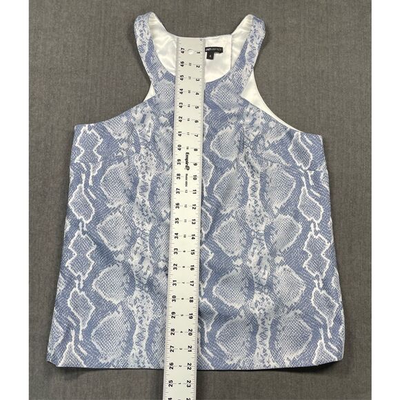 Snakeskin Print‎ Racerback Tank Jay Godfrey Women 6 Blue White Open Back Top - Picture 6 of 9